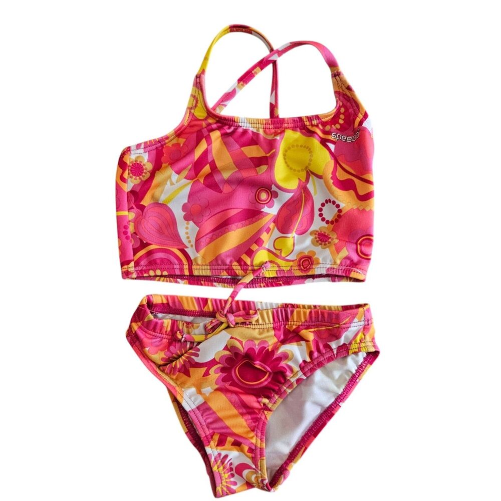 NWT 3 Speedo Girls Swimsuits Size 4 One Piece Two Piece Y2K Vintage Deadstock - Picture 7 of 13